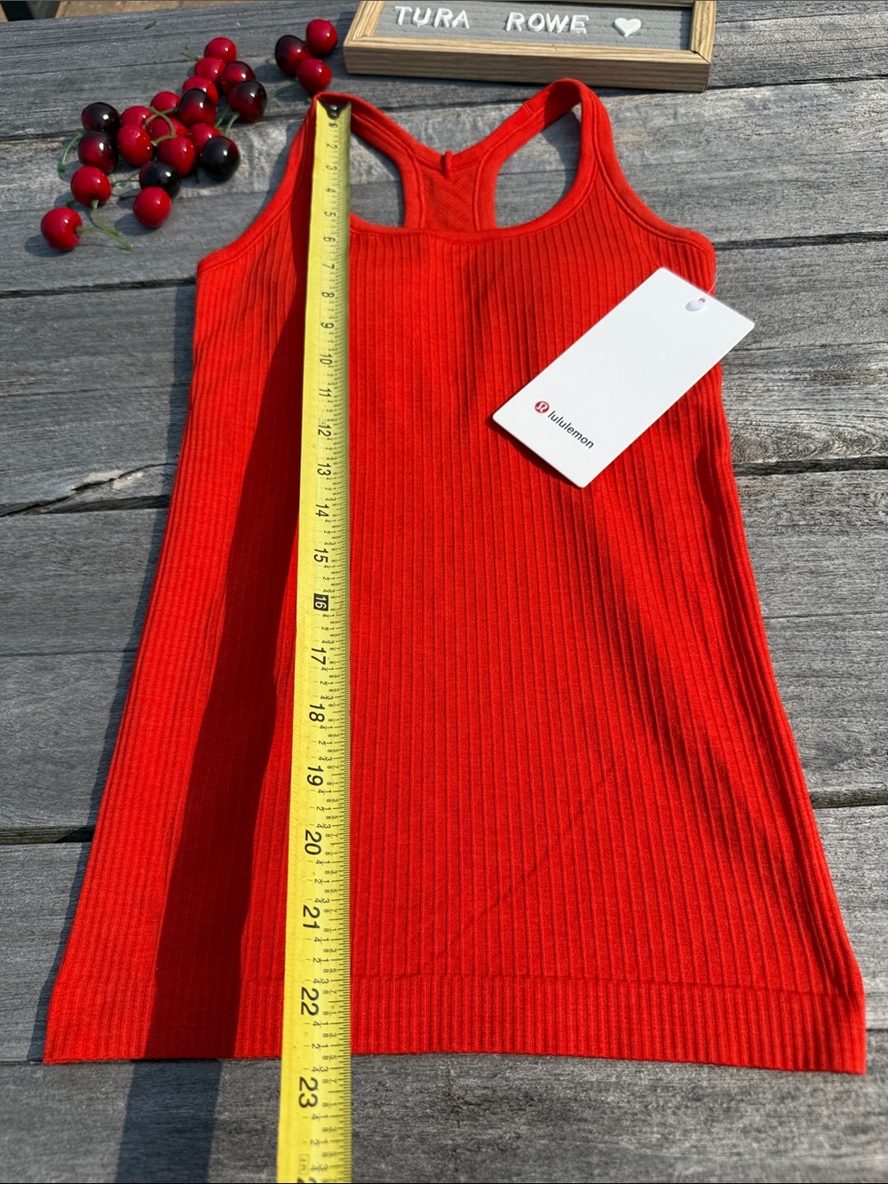Lululemon Ebb to Street Tank Top Cherry Ember red Size 2 Built In Bra NWT ๐ - Picture 2 of 6